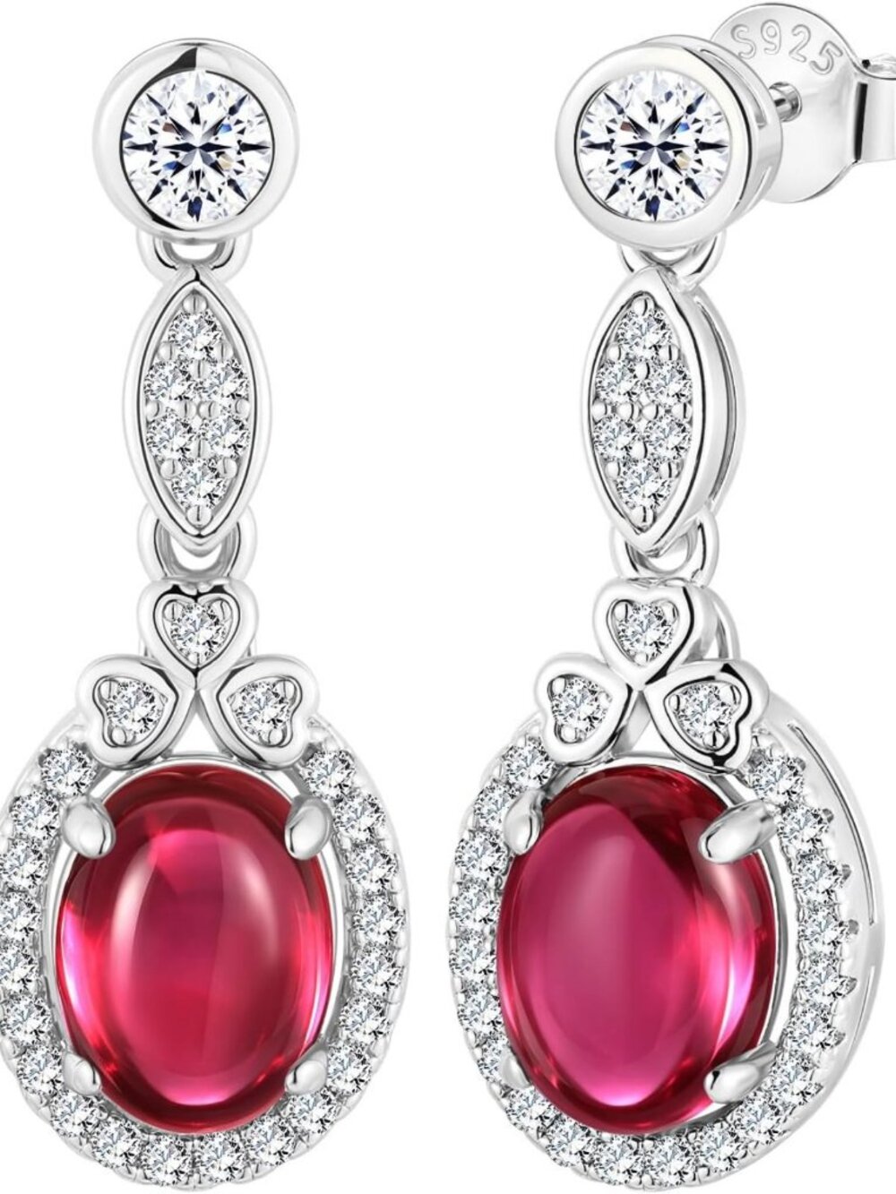 Elegant 925 Sterling Silver Cubic Zirconia Earrings for Women - Sparkling